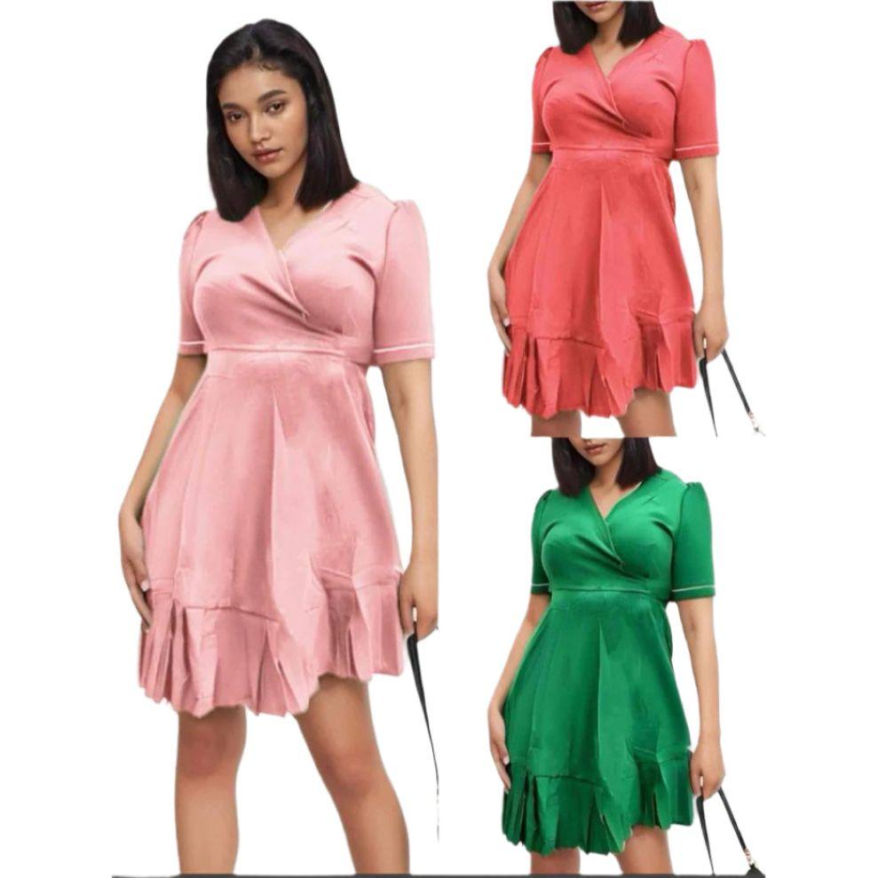 Short Sleeve Flittering Mini Dress