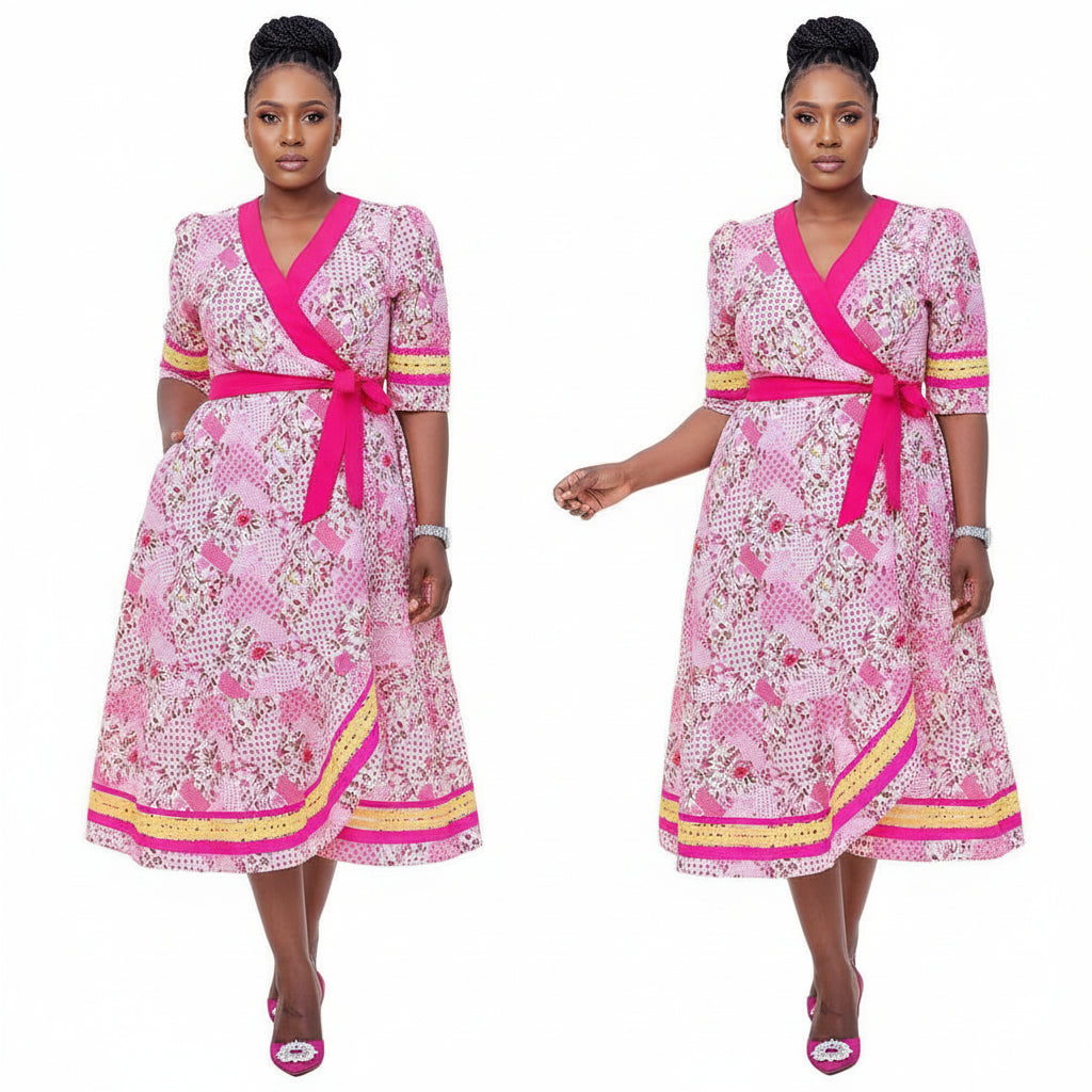 Wrap Around Pocket African Traditional Dress