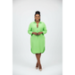 Solid Color Button Plus Size Shirt Dress