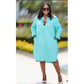 Solid Color Button Plus Size Shirt Dress