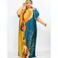 Mix-Color Kaftan African Dashiki Silk Soft Print Loose Dress