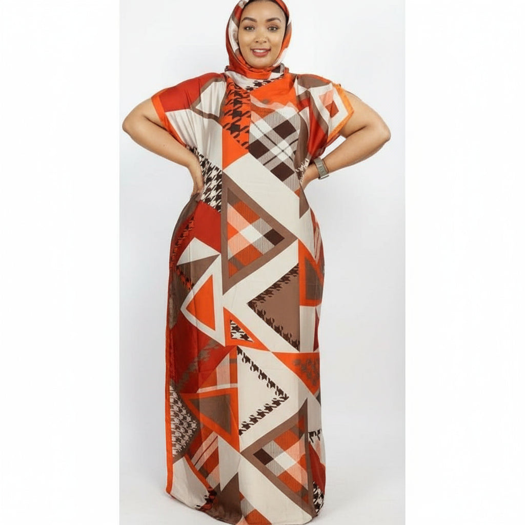 African Dashiki Abaya Soft Design Islam Femme Loose Dress