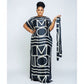 Printed kaftan abaya African Silk Maxi Dress.