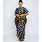 Printed kaftan abaya African Silk Maxi Dress.