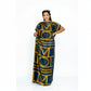 Printed kaftan abaya African Silk Maxi Dress.