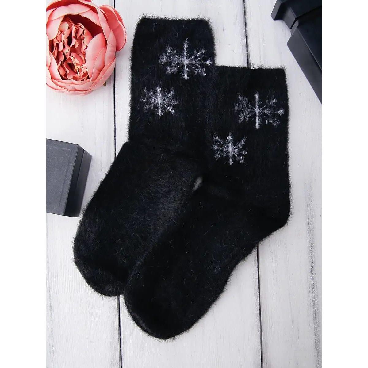 Women's High Socks with Print Warm Soft Wool