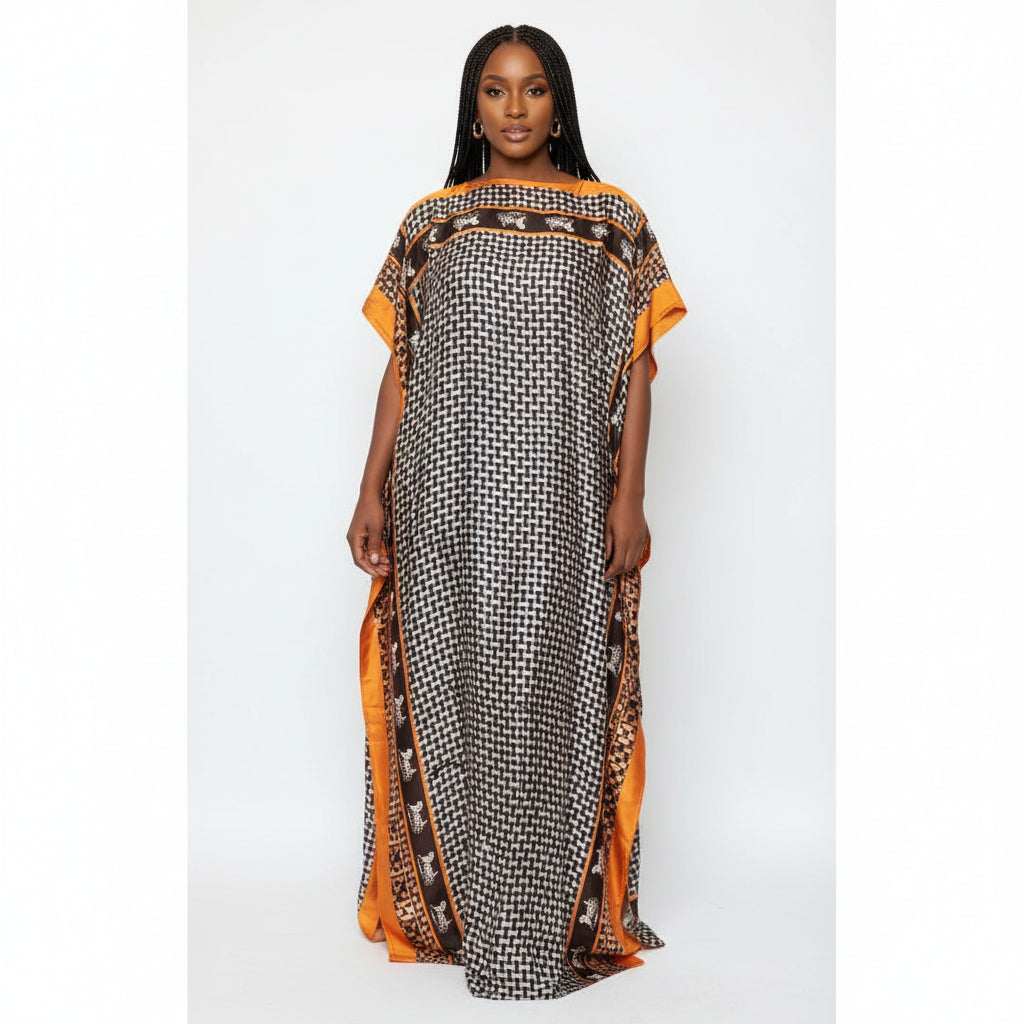 Dubai Dashiki Abaya Print Design Loose Long Dress