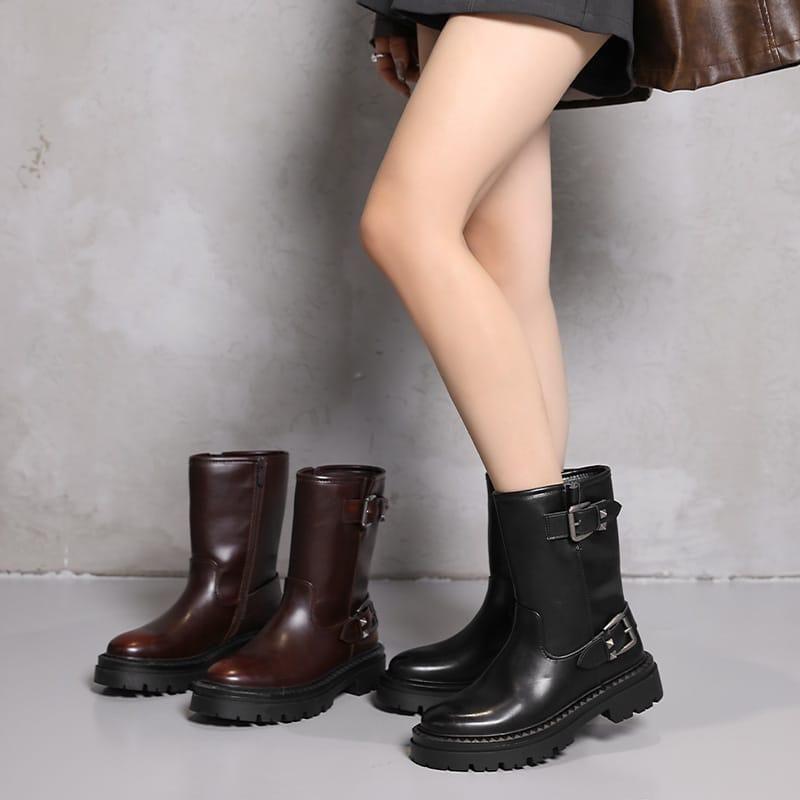 Ankle Boots Fashion Elegant Side Zippers Shoes