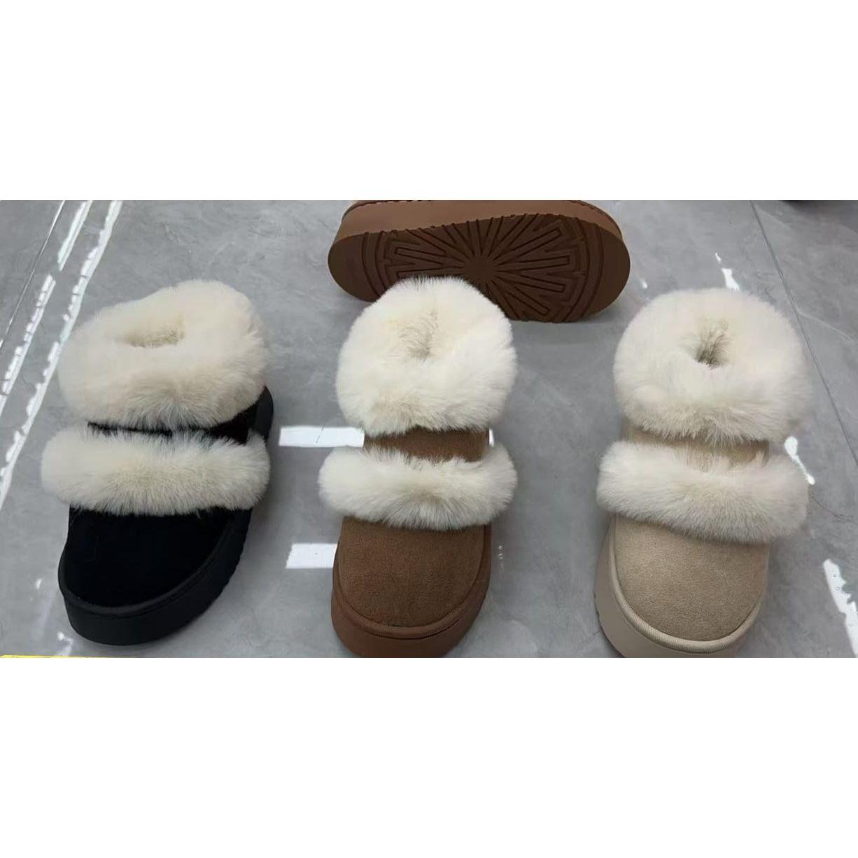 Fur All-In-One Large Festive Cotton Shoes