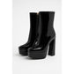 Chunky Platform Thick Leather Heel Boots