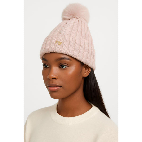Warm Winter Hat with Faux Fur Bobble Beanie Hat – YELLOW SUB TRADING