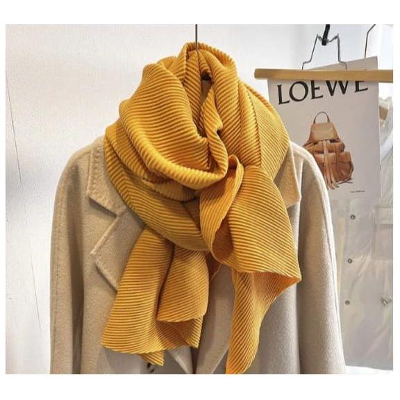 Solid Color Creased Scrub Scarf Shawl