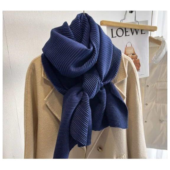 Solid Color Creased Scrub Scarf Shawl