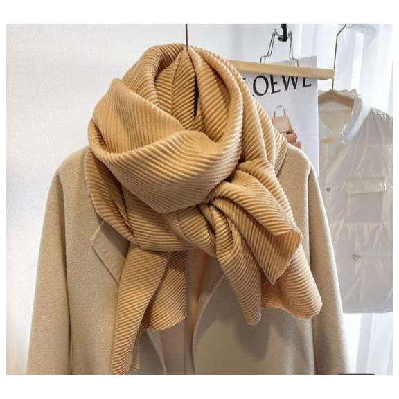 Solid Color Creased Scrub Scarf Shawl