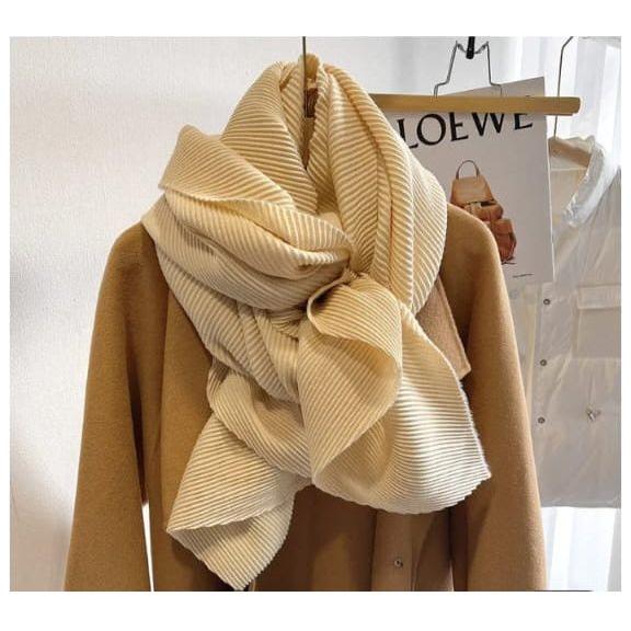 Solid Color Creased Scrub Scarf Shawl
