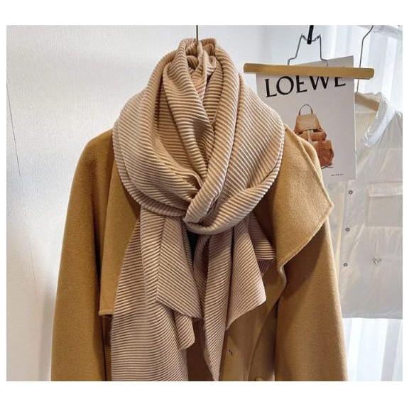 Solid Color Creased Scrub Scarf Shawl