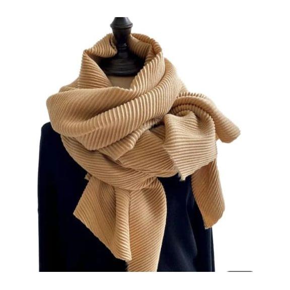 Solid Color Creased Scrub Scarf Shawl