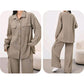 Casual Comfortable Linen Shirt And Pants Two Piece Set