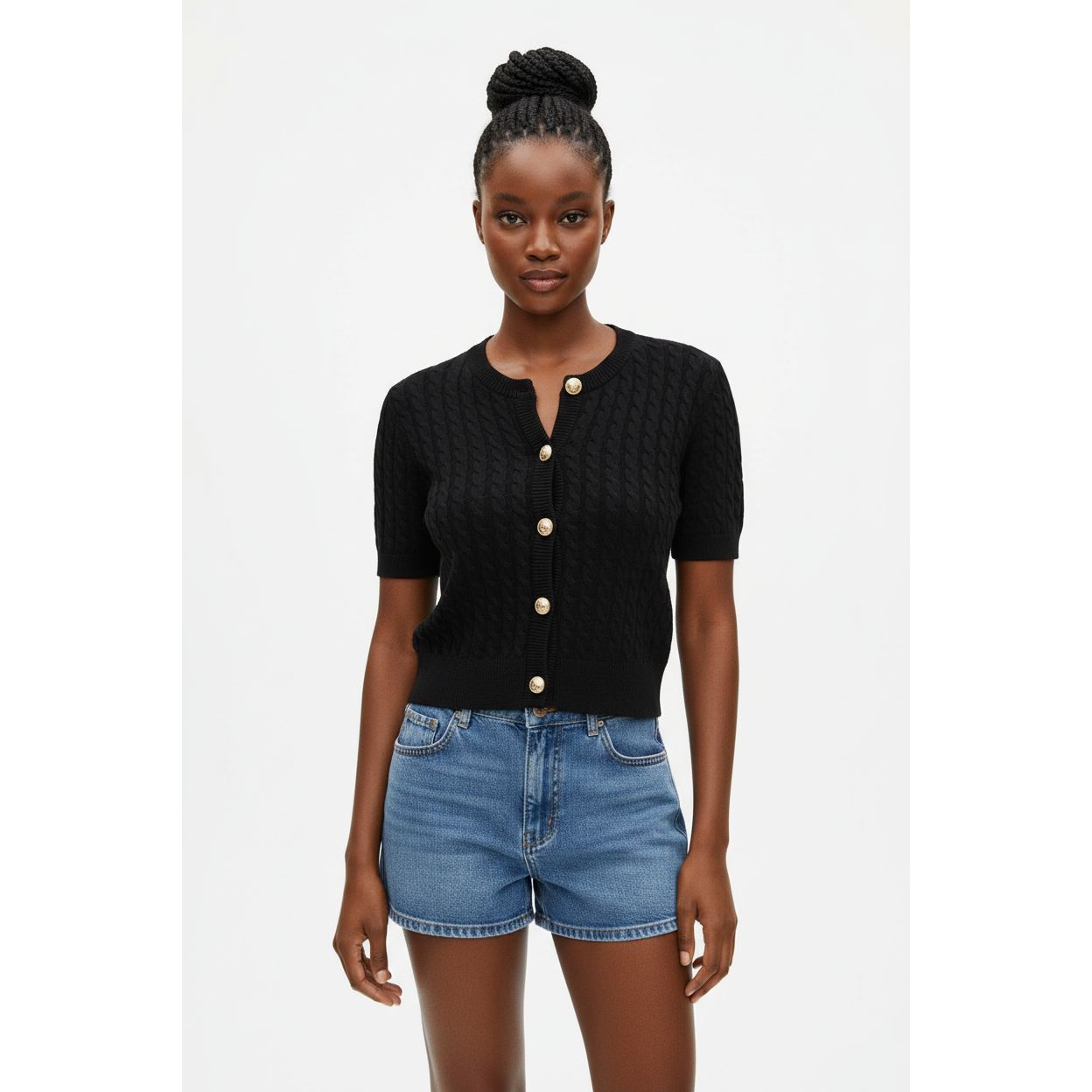 Short Sleeve Knitted bodycon Crop Jersey