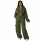 Tracksuits Solid Jacket With Cargo Pants Two Piece Set