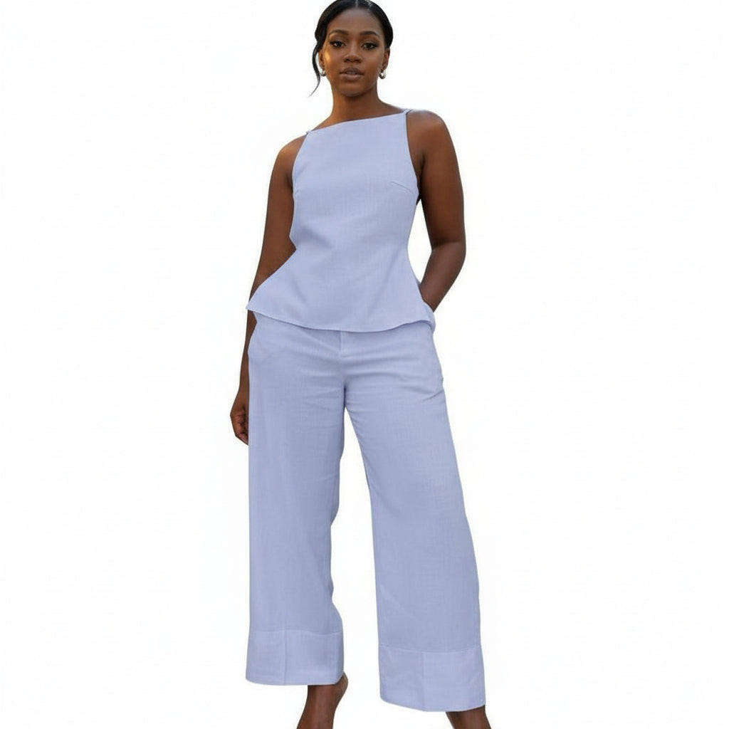 Casual/Commute Solid Color Vest And Trousers Suit