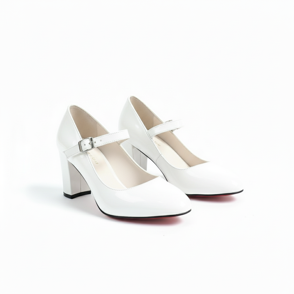 Work Pumps Comfortable Square Block Heels Closed Toe