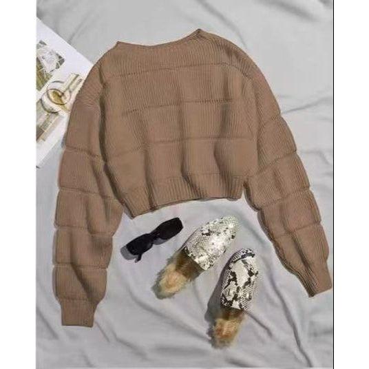 Long Sleeve Wool Knitted Stretchy Sweater