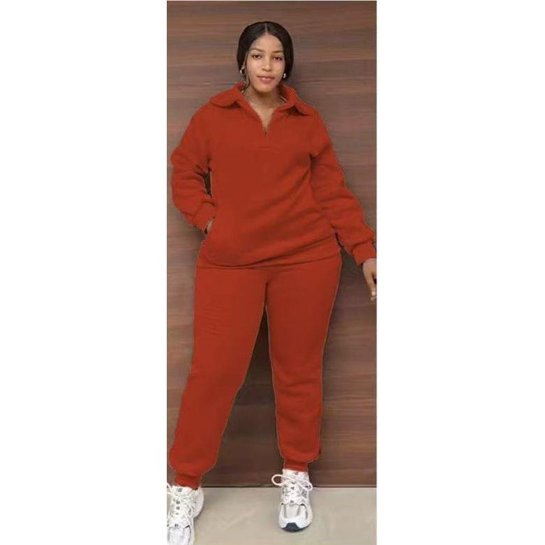 Drawstring Hoodie And Sweatpants Two Piece Set