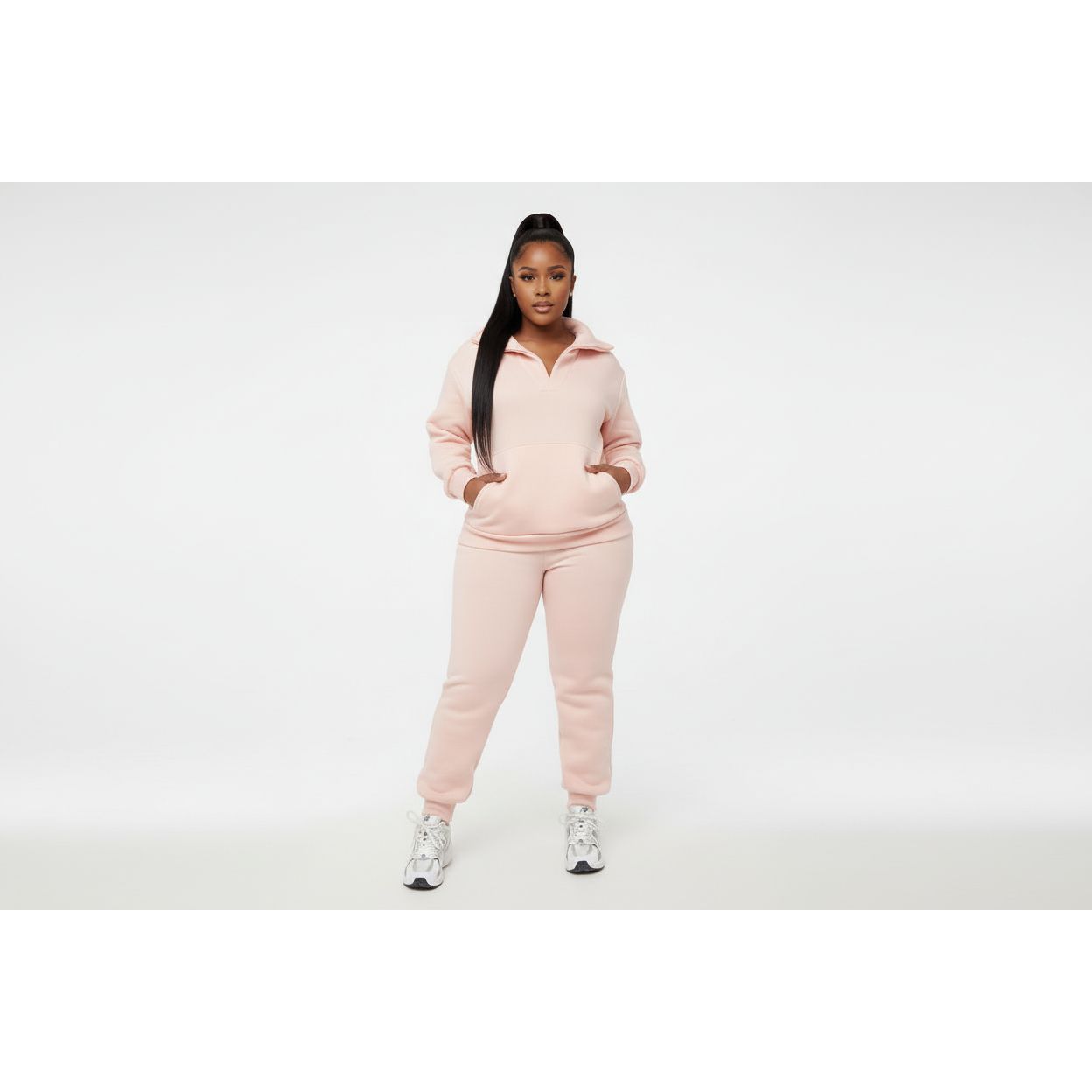 Drawstring Hoodie And Sweatpants Two Piece Set