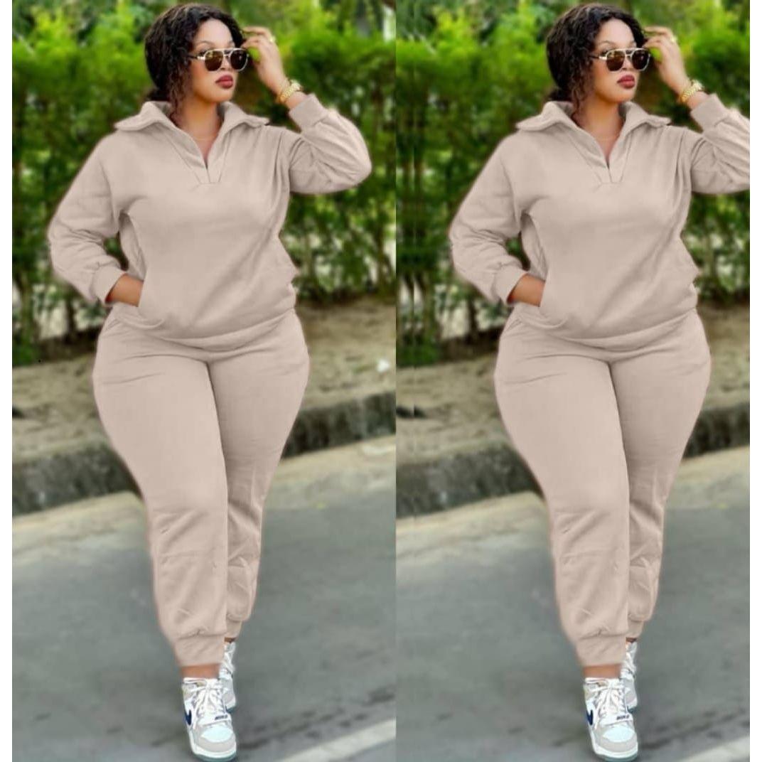 Drawstring Hoodie And Sweatpants Two Piece Set