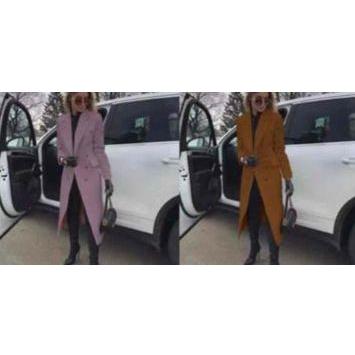 Double Breasted Slant Pockets Belted Trench Coat