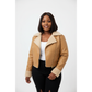 Solid Color Zip Up Faux fur jacket