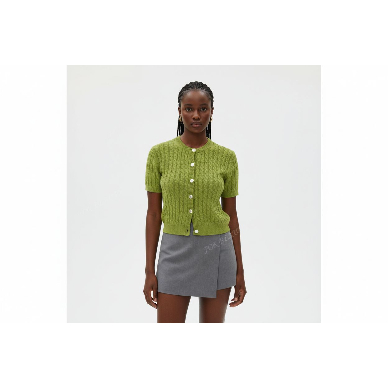 Short Sleeve Knitted bodycon Crop Jersey