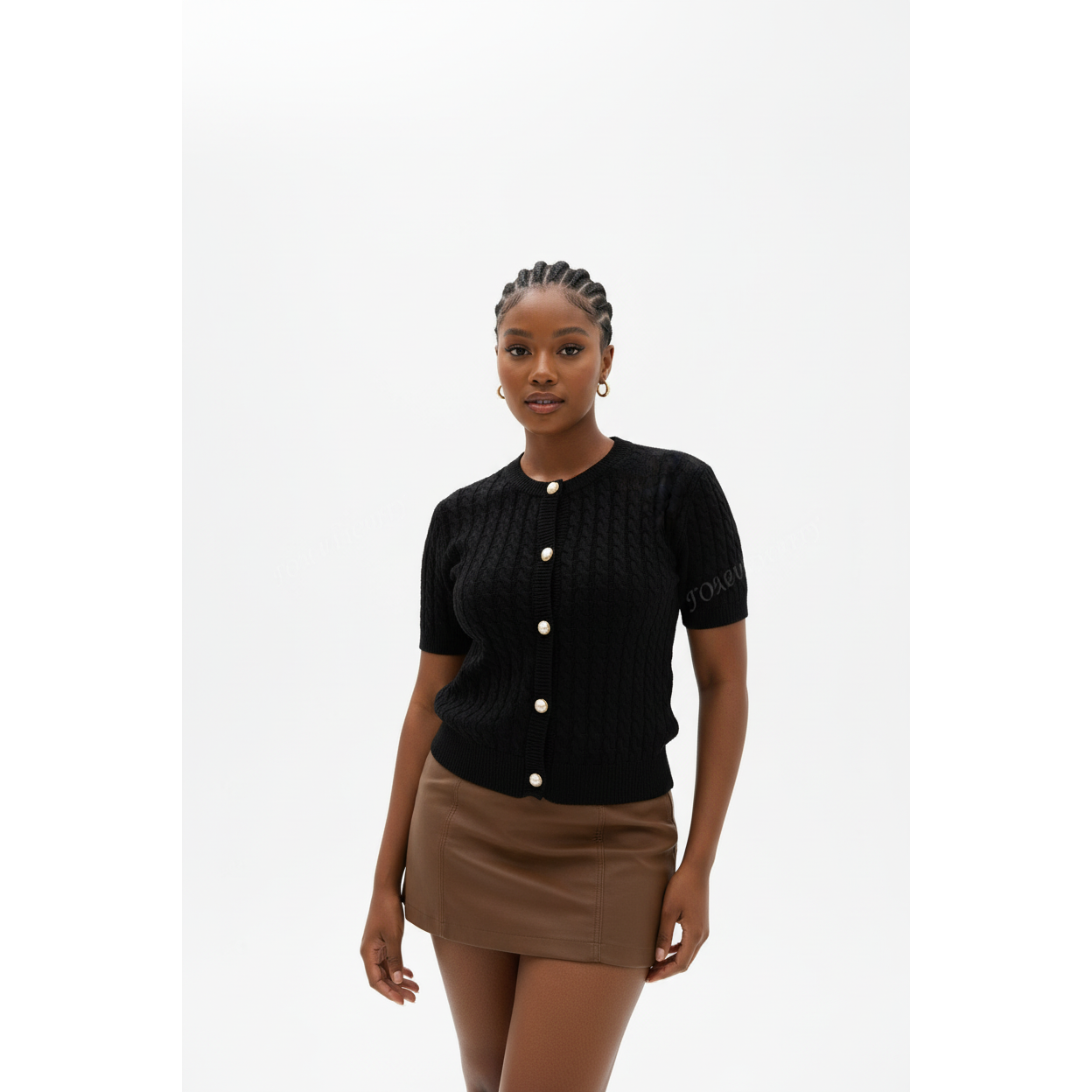 Short Sleeve Knitted bodycon Crop Jersey