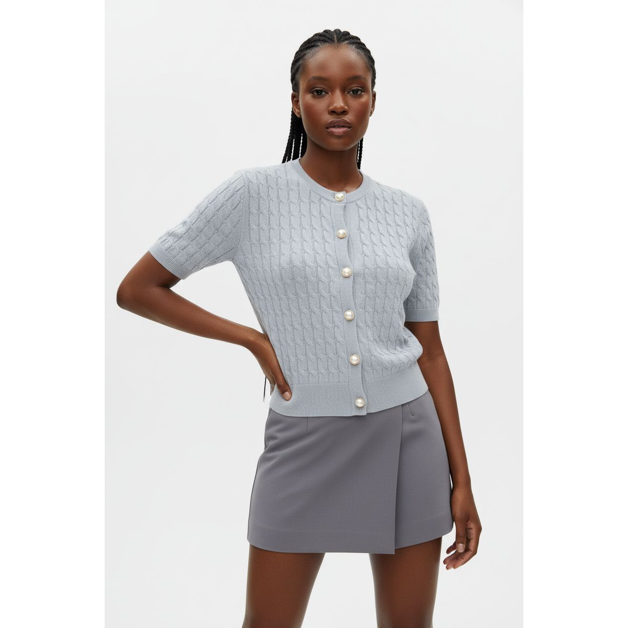 Short Sleeve Knitted bodycon Crop Jersey