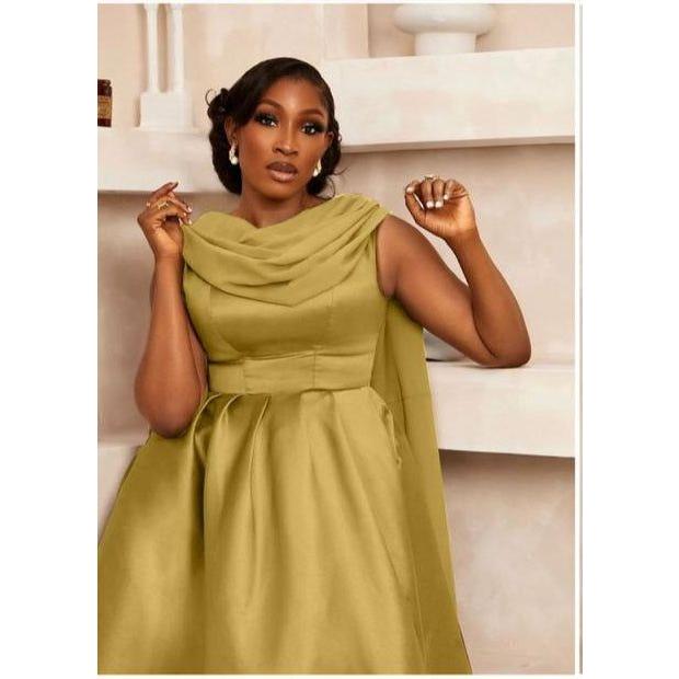 Satin A Line Maxi Homecoming Prom Dresses