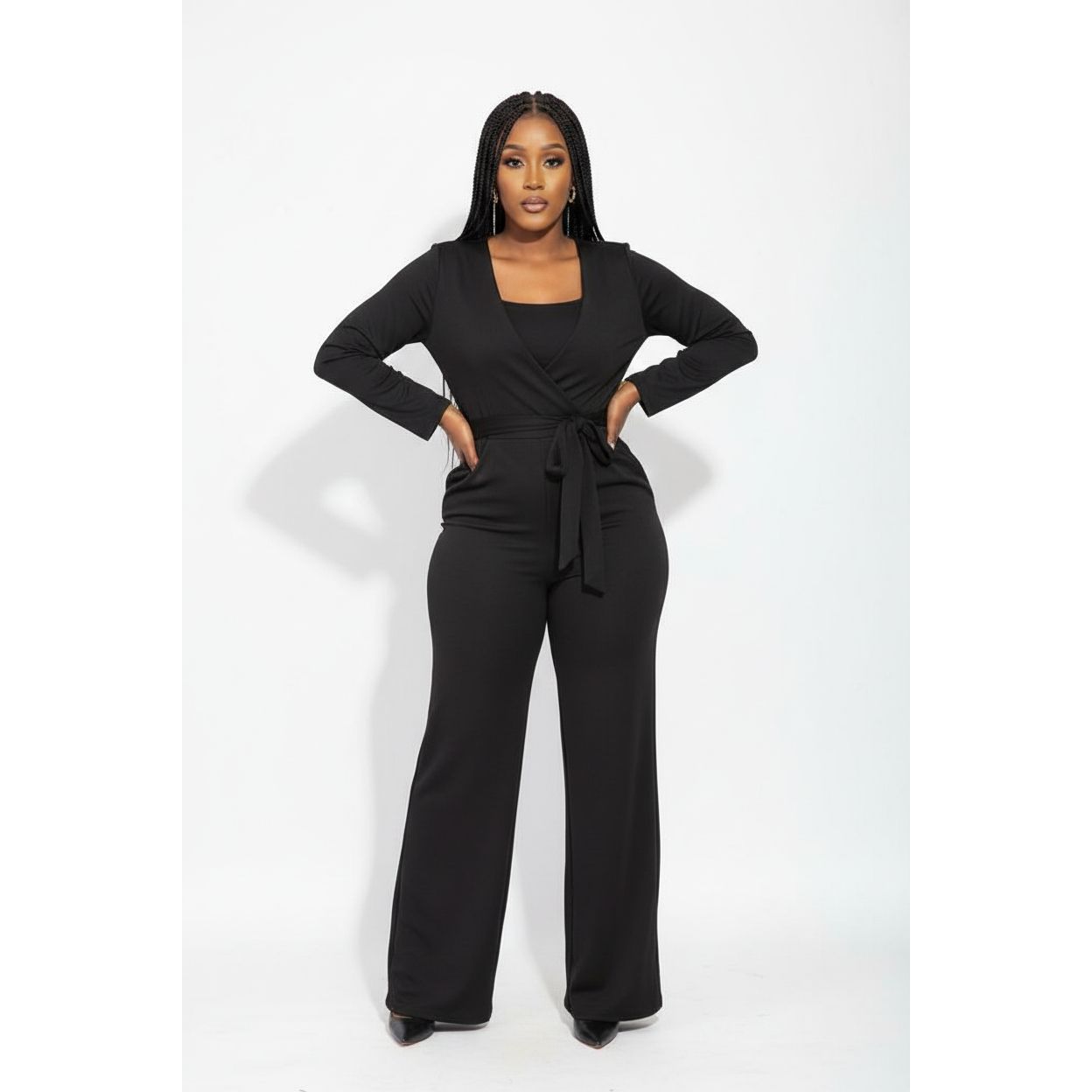 Short Cardigan , Vest & Wide Leg Pants Suit Knitted 3 Piece Set