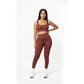 Ribbed Knitted 2 Piece Set Gym Crop Tank Leggings Set