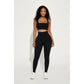 Ribbed Knitted 2 Piece Set Gym Crop Tank Leggings Set