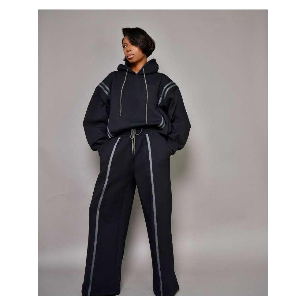 Regular Fit Overhead Hoodie & Piping Jogger 2 Piece Set
