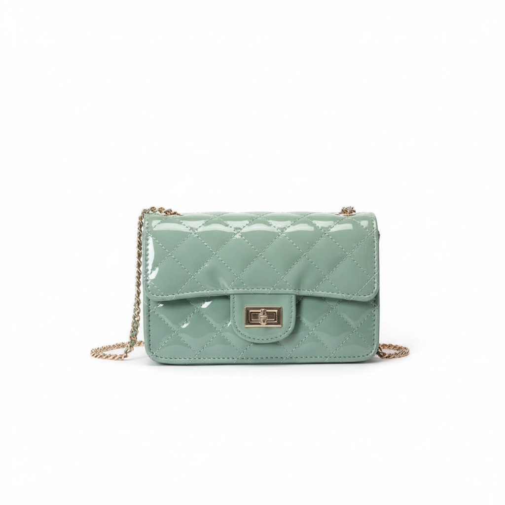 Elegant Quilted PU Genuine Leather Shoulder Bag