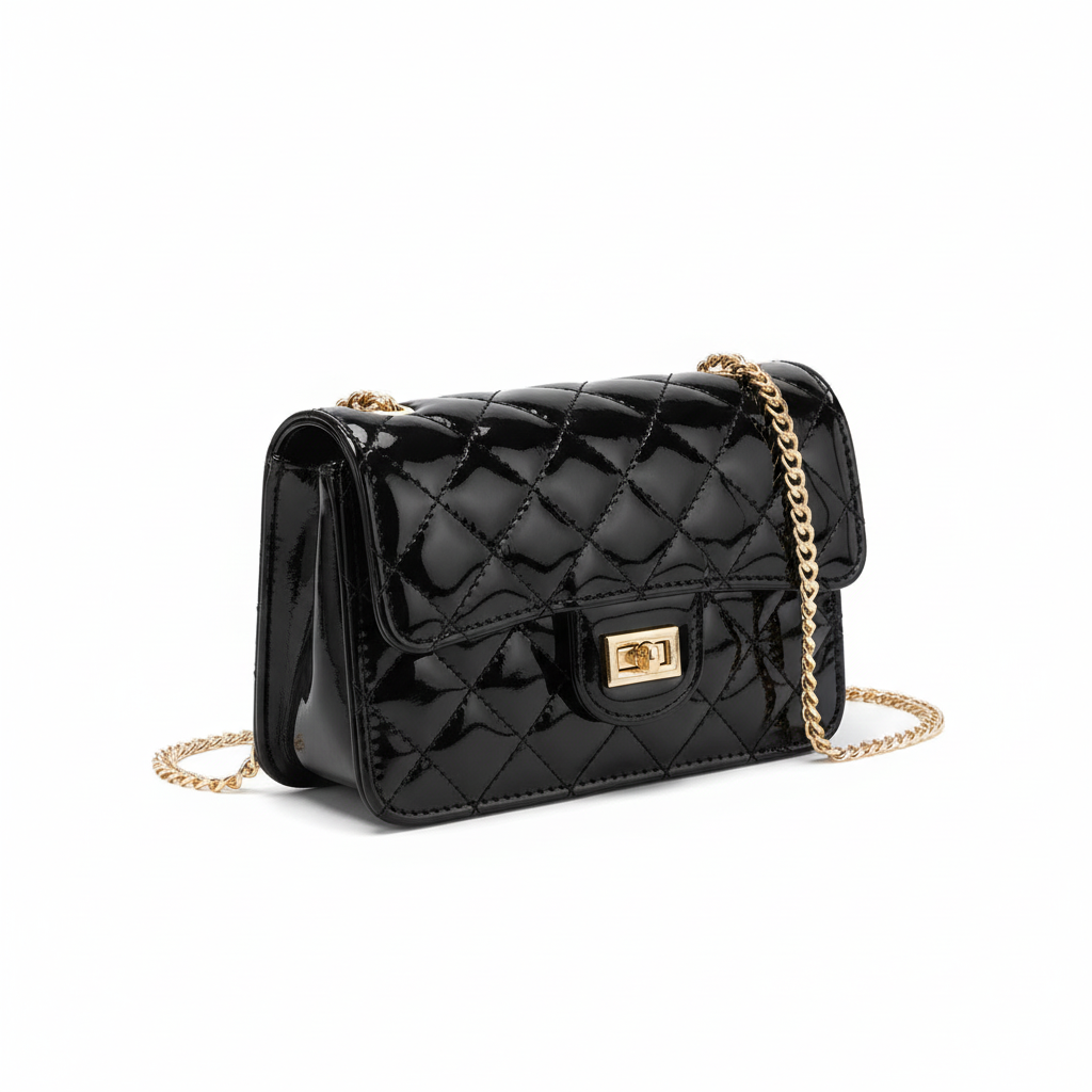 Elegant Quilted PU Genuine Leather Shoulder Bag