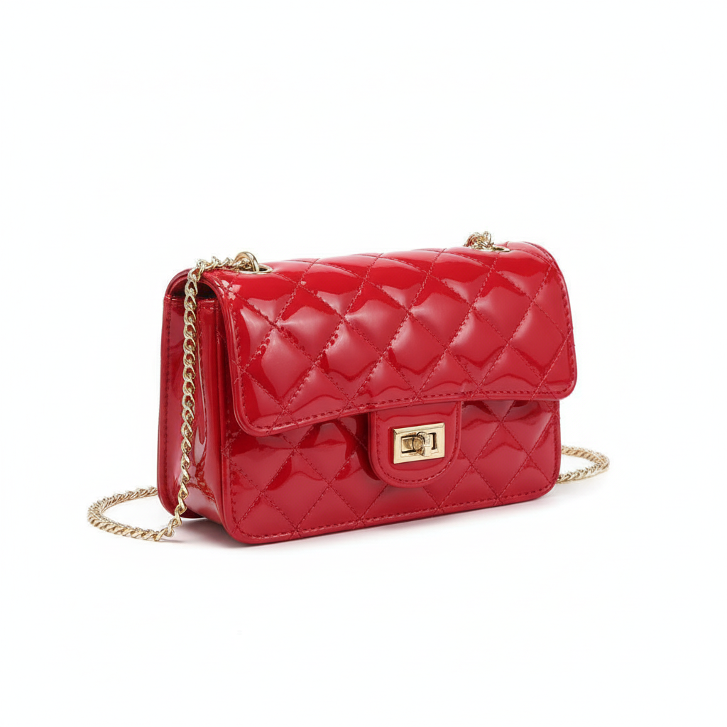 Elegant Quilted PU Genuine Leather Shoulder Bag