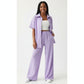 Women's Irregular Top & Wide Pants Set.