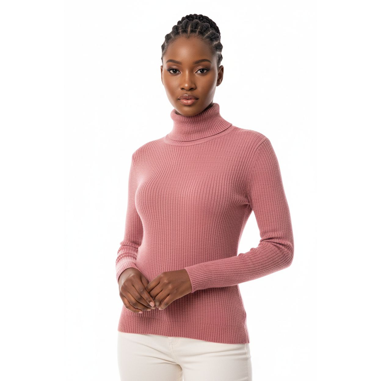 Thermal Blouses Polo Neck Knit Top