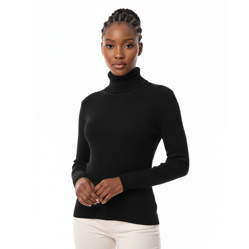 Thermal Blouses Polo Neck Knit Top