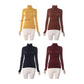 Thermal Blouses Polo Neck Knit Top