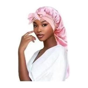 Women's Long Adjustable Braid Satin Bonnet