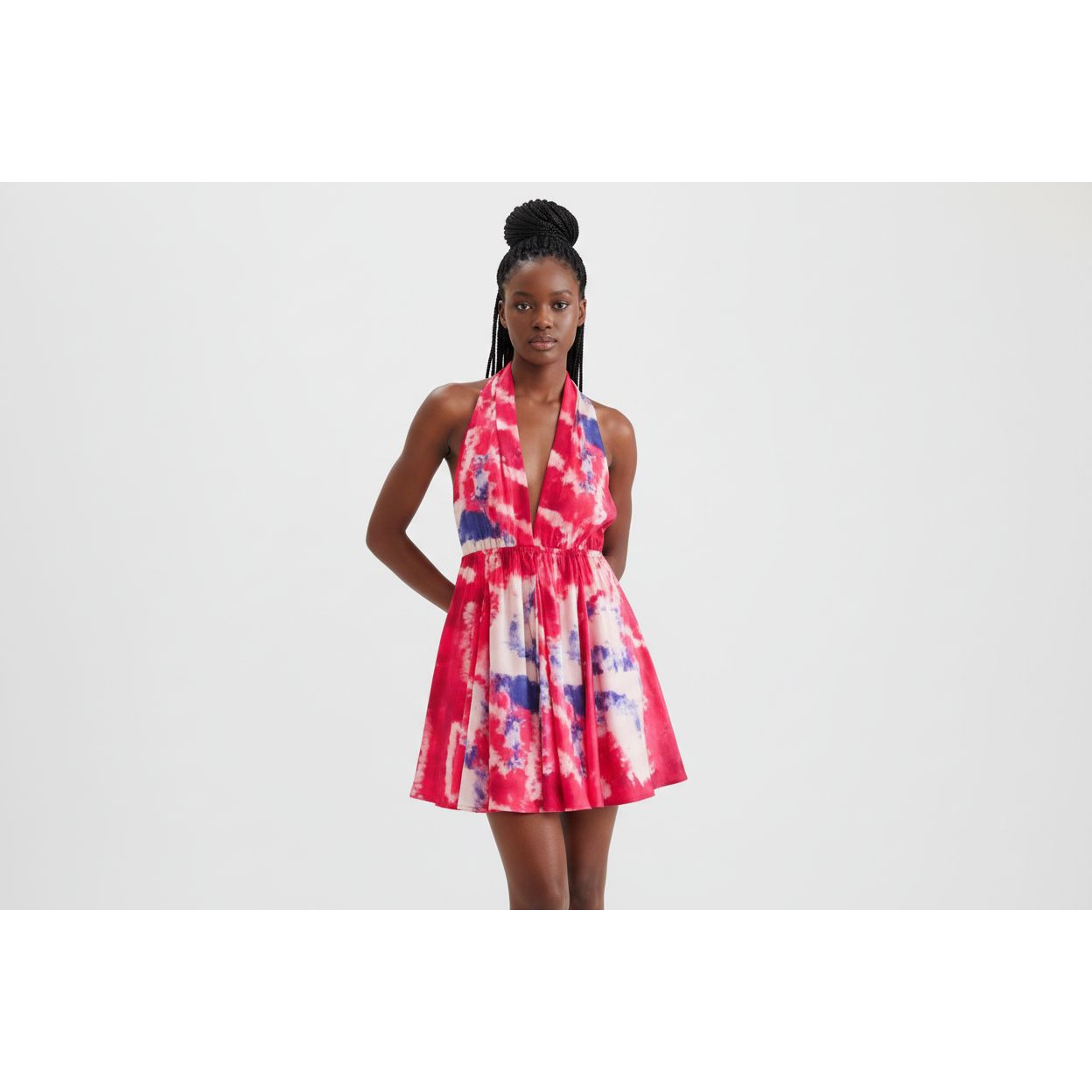 Floral Sexy Backless Sleeveless Boho Beach Mini Dress