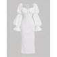Vintage Romantic Women Ruched Long Dress